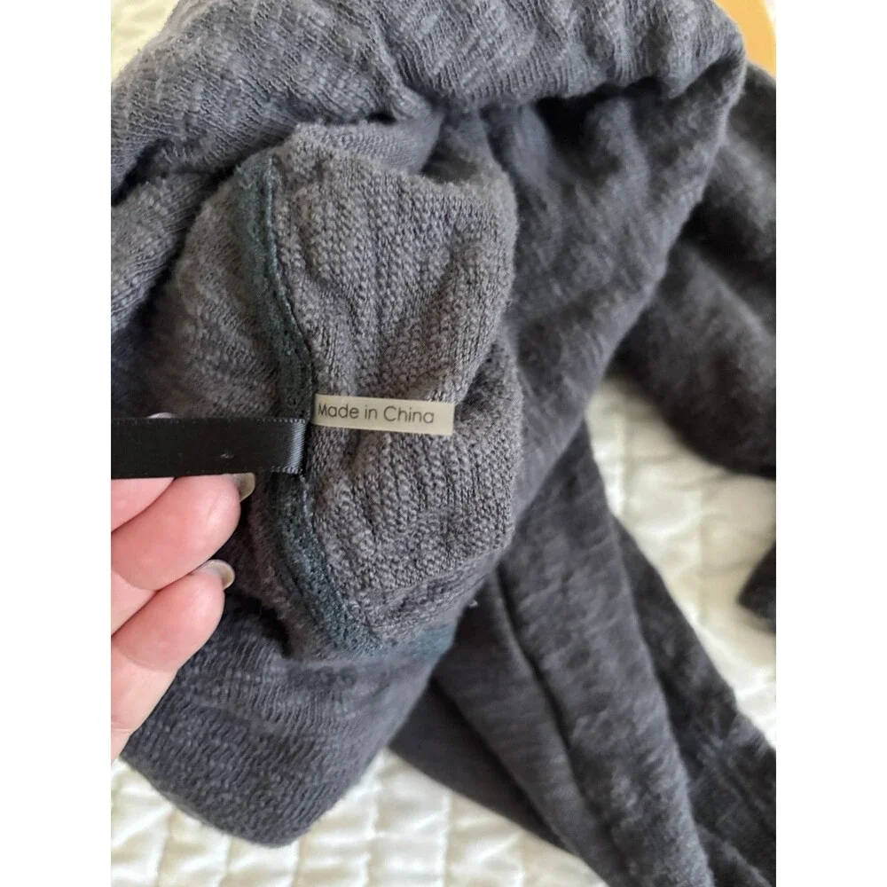 North River Womens Small Sweater Grey French Terry Cowlneck